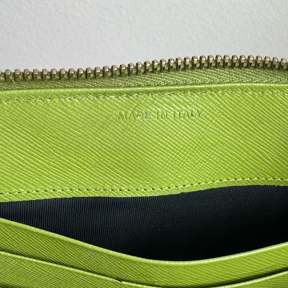 PRADA Tessuto Nylon Zip Around Wallet Green - Picture 9 of 14